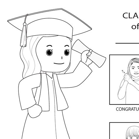 Graduation Posters and Coloring Sheets ASL - ASL Teaching Resources