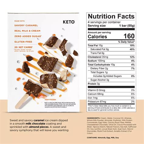 Keto Pint Zero Added Sugar Ice Cream Bars - Salted Caramel - Shop Bars ...