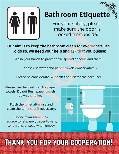 Toilet Room Rules