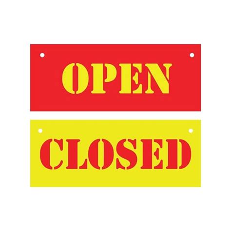 SIGN EVER™ Open Closed Double Sided Sign Board Red Yellow Shop Hanging ...