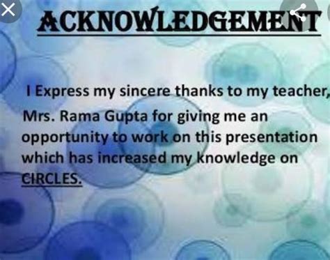 acknowledgement on circle - Brainly.in