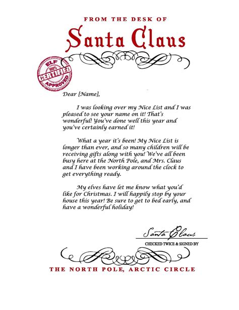 Letter from santa santa claus instant download printable pdf with ...