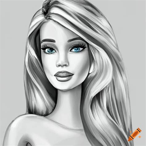 Outline drawing of a beautiful model on black background on Craiyon