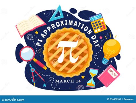 Pi Approximation Day Vector Illustration on July 22 with Mathematical Constants, Greek Letters ...