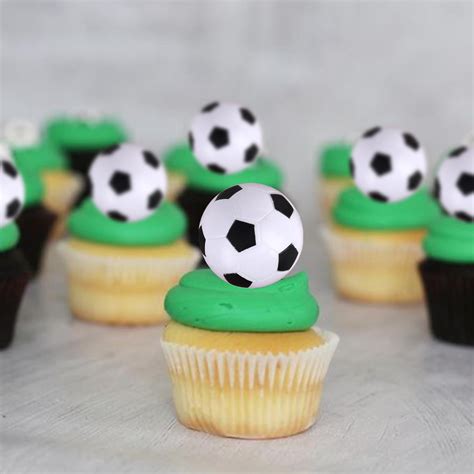 Snapklik.com : 12 PCS Soccer Cupcake Toppers 3D Foam Mini Football Cupcake Topper Picks Soccer ...