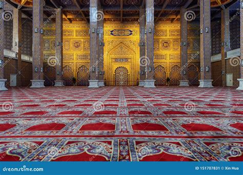 Chinese Islamic-style prayer hall of the Songjiang Mosque in Shanghai, China (established in 1368)