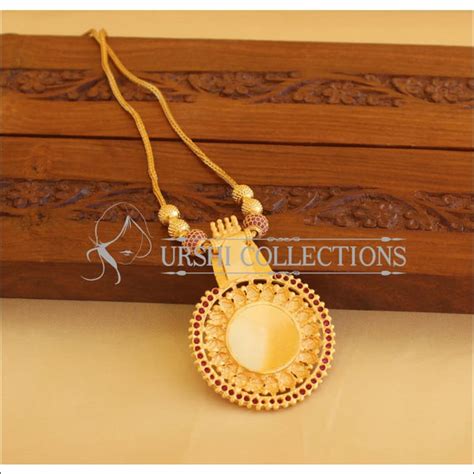 Kerala Traditional Lakshmi gold plated temple necklace M1845 – Urshi ...