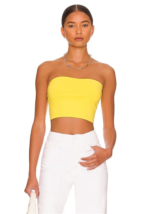 Susana Monaco Strapless Crop Top in lemon | REVOLVE