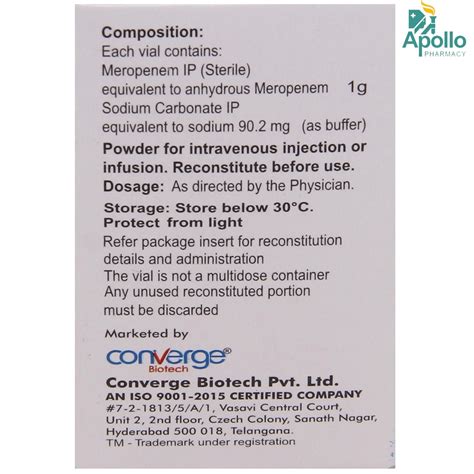 Meroseal1gm Injection Price, Uses, Side Effects, Composition - Apollo ...