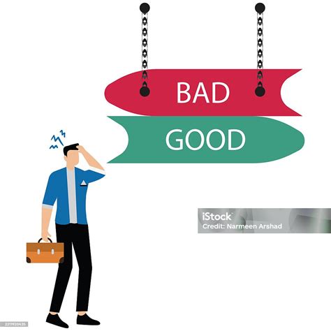 Good Or Bad Choice Concept With Businessman And Arrows In Opposite ...