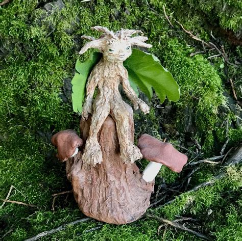 Forest Tree Nymph With Mushrooms Shelf Sitter Figurine - Etsy