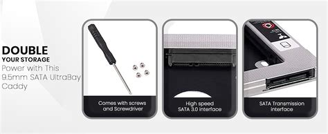 Storite Optical Bay 2nd Hard Drive Caddy, Universal for 9.5mm CD/DVD ...