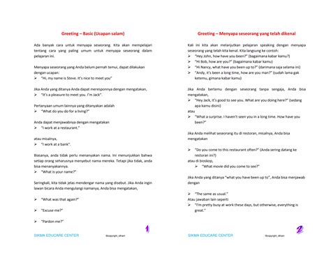 Modul bahasa inggris conversation beginner | PDF
