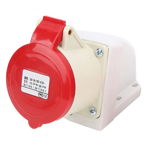 Industrial Socket, Brass Guides Wall Mount 32A Socket 380‑415V for ...