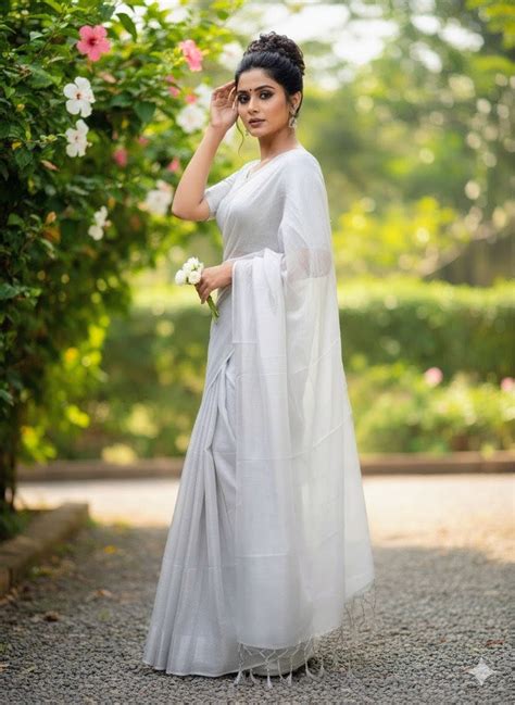 Chandrika – Elegant Soft Silver Tissue Saree | Handwoven Bengal Tissue ...