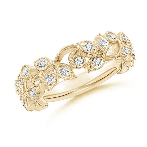 Lab-Grown Nature Inspired Round Diamond Vine Ring