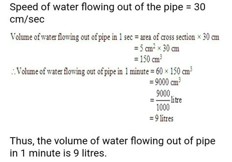 The area of cross section of a pipe is 3.5 CM square and water is ...