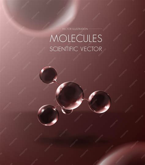Premium Vector | Glass molecule atom model poster reflective and refractive abstract molecular ...