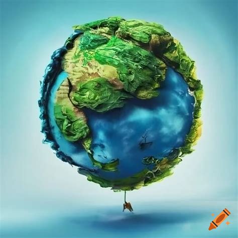 Artwork showing the impact of globalization on the environment on Craiyon