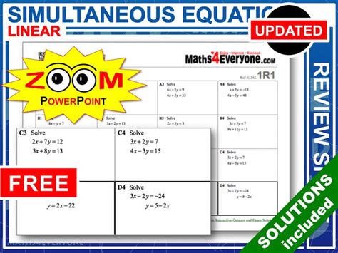 Image result for Simultaneous Equations Revision