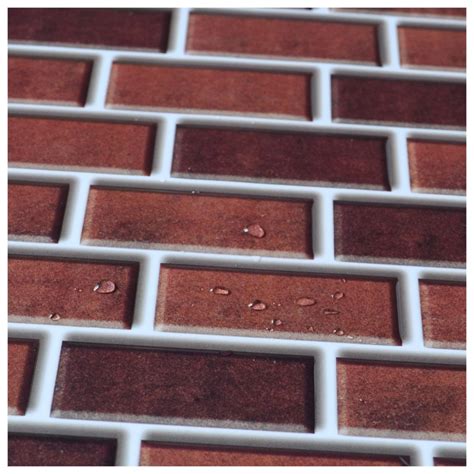 Peel and Stick Brick Backsplash Tile for Kitchen, 12"x12" Set of 6