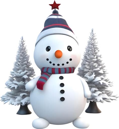 Premium PSD | Colorful drawing of a cute snowman aigenerated