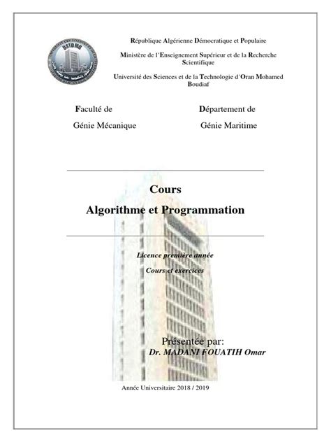 Algorithmique Et Programmation ENC 的图像结果