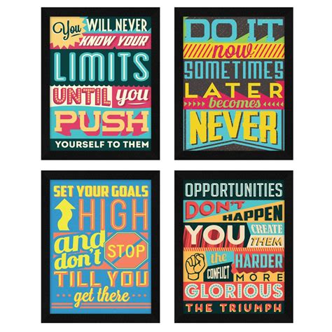ArtX Paper Motivational Quote Wall Frame Art Painting, Multicolor ...
