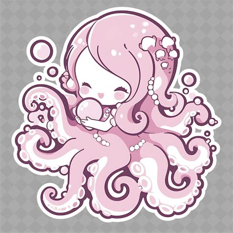 Premium PSD | Png Joyful and Kawaii Anime Octopus Girl With Octopus ...
