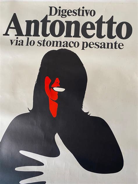 Vintage Liquor Wall Poster, Antonetto, Armando Testa, Italy 1970s For ...