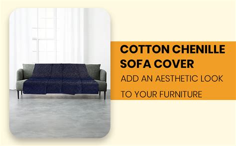 Saral Home Chenille 3 Seater Sofa Cover Throw (Blue, 140x210 cm ...