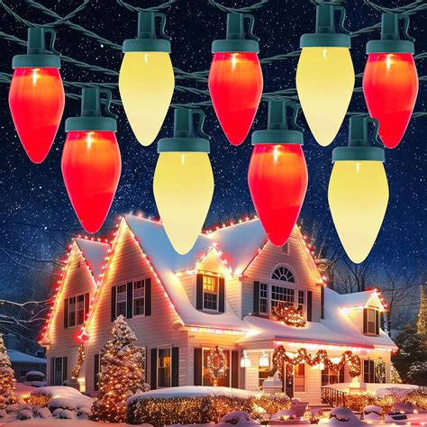 Vintage C9 LED Christmas Lights Outdoor, 51.3Feet 50LED C9 String ...