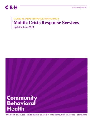 Fillable Online Mobile Crisis Response Services Performance Standards ...