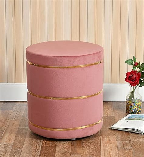 ShadowKart Pouffes Sitting Stool for Living Room, Wooden Mudda Ottoman ...