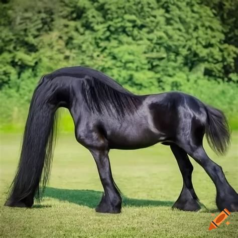 Black Horse With White Mane