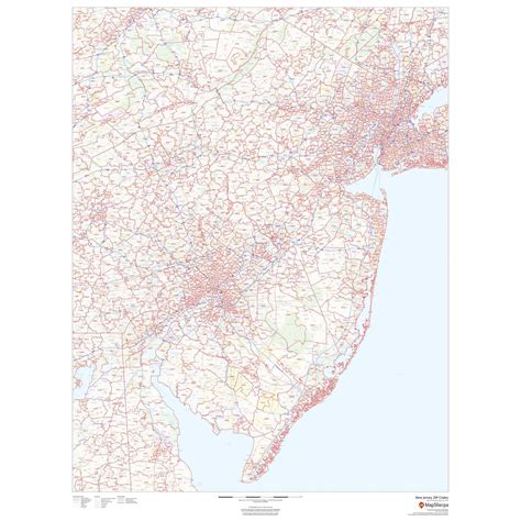 New Jersey - Zip Code Map by Map Sherpa - The Map Shop