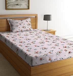 NEW LEAF Glace Cotton 180 TC Flat Single Bedsheets for Summer ...