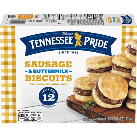 Odom's Tennessee Pride Snack Size Sausage & Buttermilk Biscuits, 19.2 ...