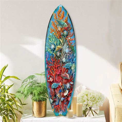 Surfboard Coastal Wall Art - Underwater Life Wall Art by G. DeBrekht ...