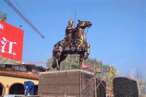 古代历史骑马人物雕塑定制户外大型广场将军战士玻璃钢铸铜雕像-淘宝网
