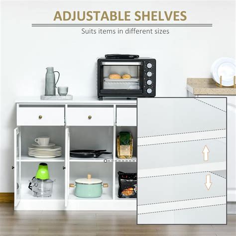 Buy White Farmhouse Style Kitchen Sideboard Serving Buffet Storage ...