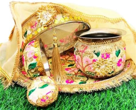 QUVYARTS Karvachauth Pooja Thali Set|Karwachauth Decorative Festival ...