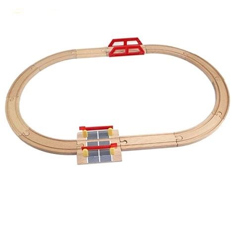 Buy Wooden Train Track Toy Compatible Railway Set Educational Gift ...
