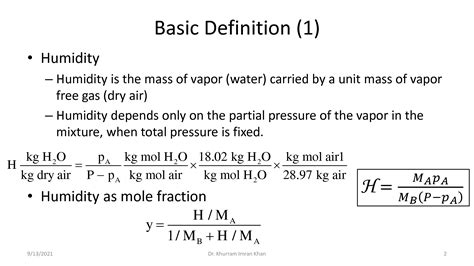 Image result for Humidification Formula