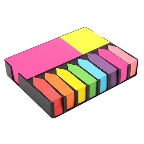 R H lifestyle Sticky Notes Set Memo Pad with 8 Sticky Tabs, Bright Neon ...