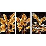 SAF Set of 3 Preety Green Leaf Modern Art MDF Self Adhessive UV ...