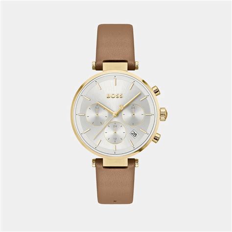 Boss Majesty Sport Women Silver White Leather Watch 1502772 – Just In Time