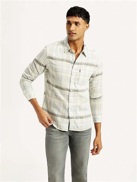 Men's Plaid Slim Fit Linen Shirt – Levis India Store