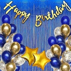 PARTY MIDLINKERZ Boys Blue Happy Birthday Decoration kit Combo - 36 Pcs ...