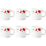 Larah by Borosil Mimosa Opalware Mug Set, 6-Pieces, White : Amazon.in ...